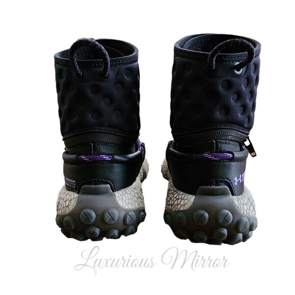 Under Armour Drawcord Fat Tire HOVR Summit Black Purple Boots Unisex Sz 3.5 M/5W - Picture 8 of 11